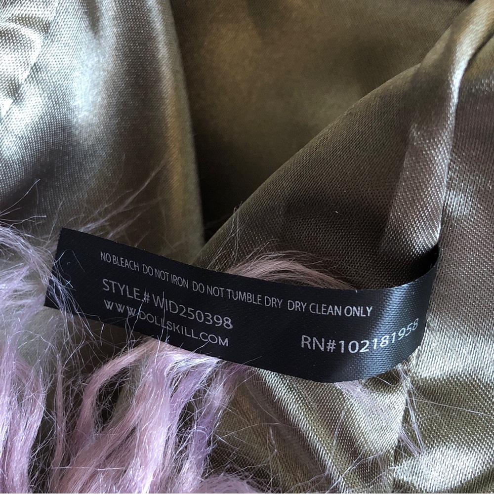 Widow Art Magic Crushed Velvet Faux Fur Trim Jacket Witchy Witchcore Y2K - Picture 13 of 15